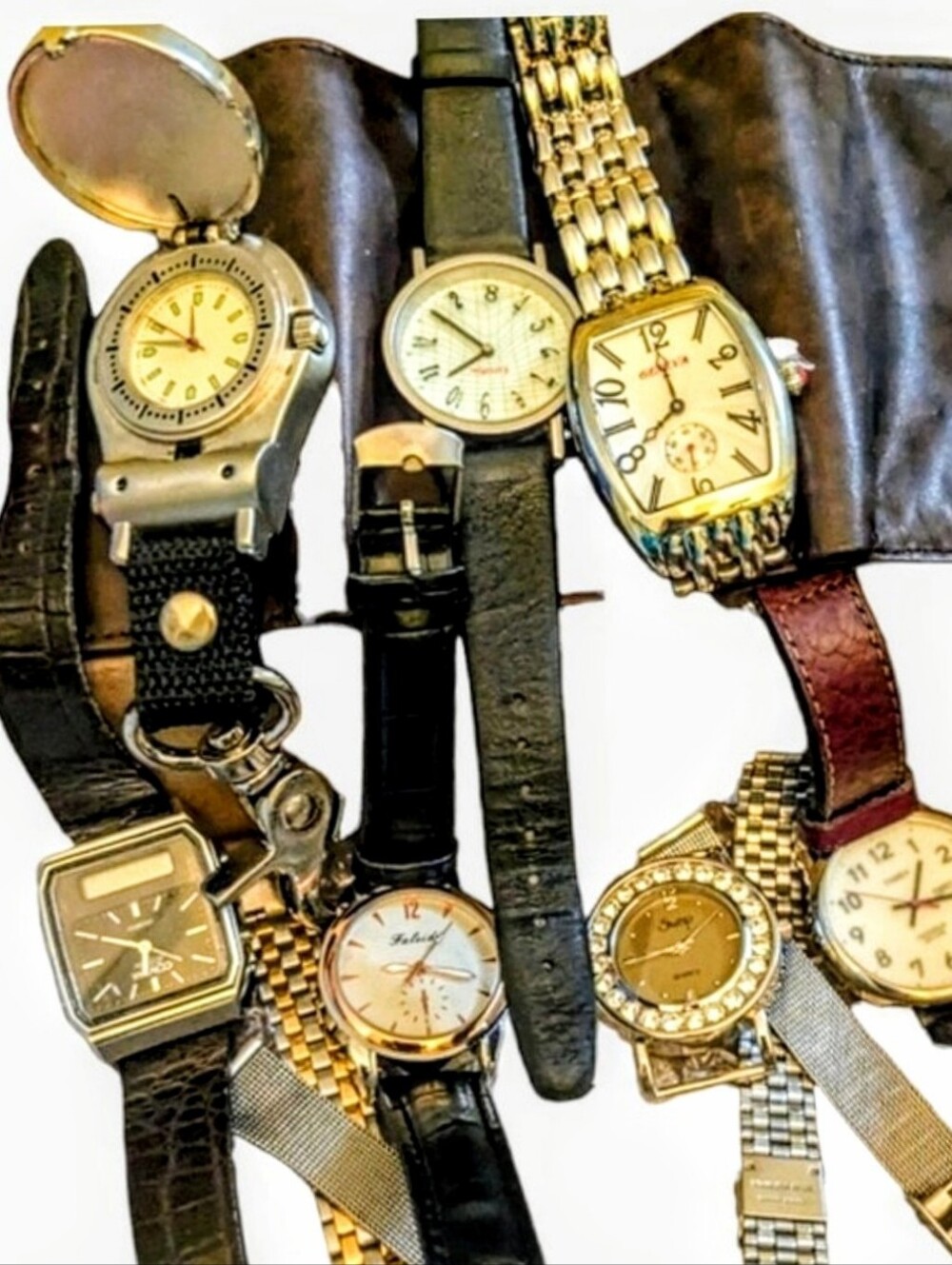 Vintage Watch Lot Parts Repair Estate Bundle Einstein Geneva Timex Collectible